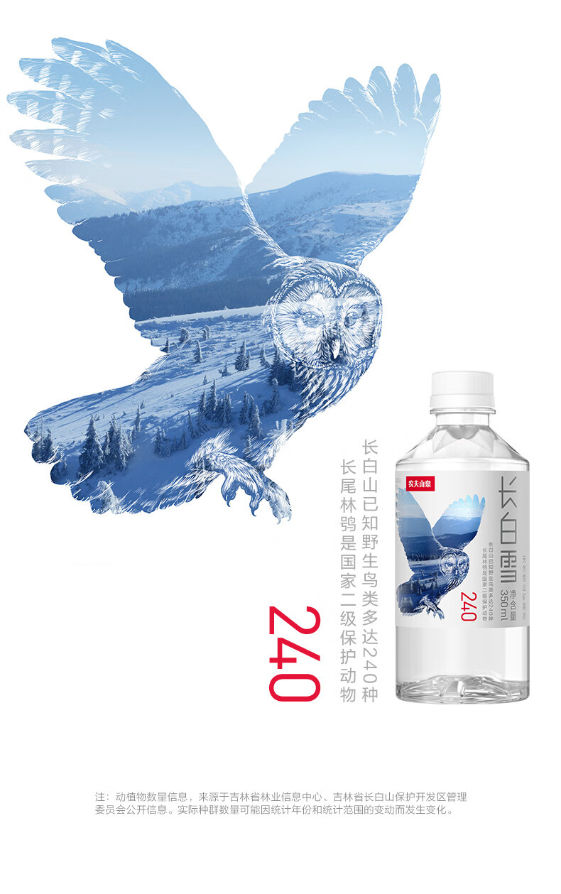 农夫山泉长白雪天然雪山矿泉水350ml*24瓶 长白雪天然水350ml*24瓶