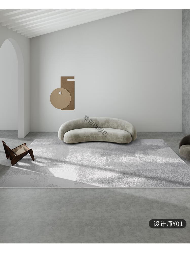 北欧地毯客厅现代简约茶几毯ins风轻奢卧室毯灰色床前毯家用耐脏设计