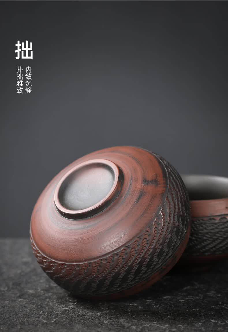 云南建水紫陶茶杯功夫茶具陶瓷品茗杯大号紫砂主人杯坭兴陶手工杯