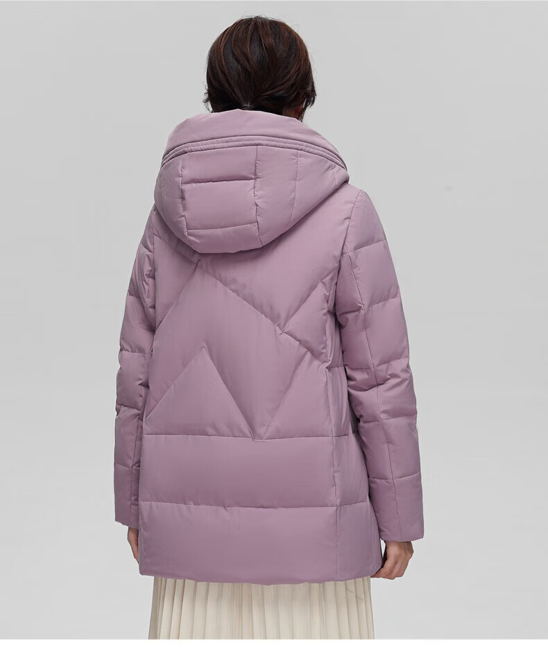 雅鹿羽绒服女冬季中长款时尚洋气加厚白鸭绒保暖连帽外套x 孔雀蓝 175