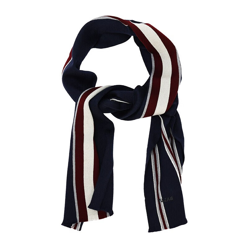 bally巴利男女通用条纹拼饰羊毛围巾m7cn467f8j389深蓝色