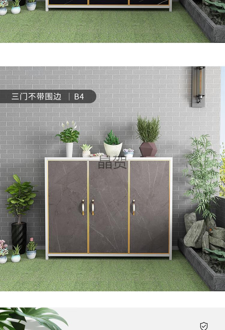 晶贺轻奢品牌户外全铝防水防晒别墅门口走廊入户鞋柜多功能门厅阳台储