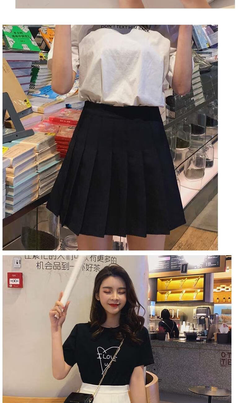 黑色百褶裙女夏高腰a字裙显瘦短裙学院风灰色白色半身裙女春秋温柔一