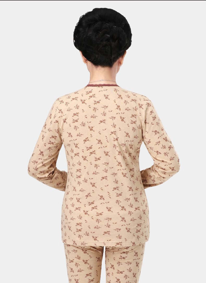 春织中老年女秋装中老年秋衣秋裤女士妈妈薄款彩棉老人保暖内衣套装