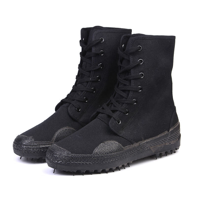 黑色鞋解放鞋胶鞋劳保鞋春秋耐磨鞋女鞋保安鞋黑军高36