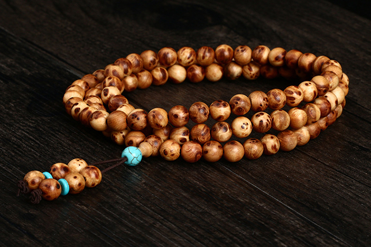 疤雀眼陈化料老料佛珠手链念珠文玩木手链男太行山崖柏留疤8mmx108颗