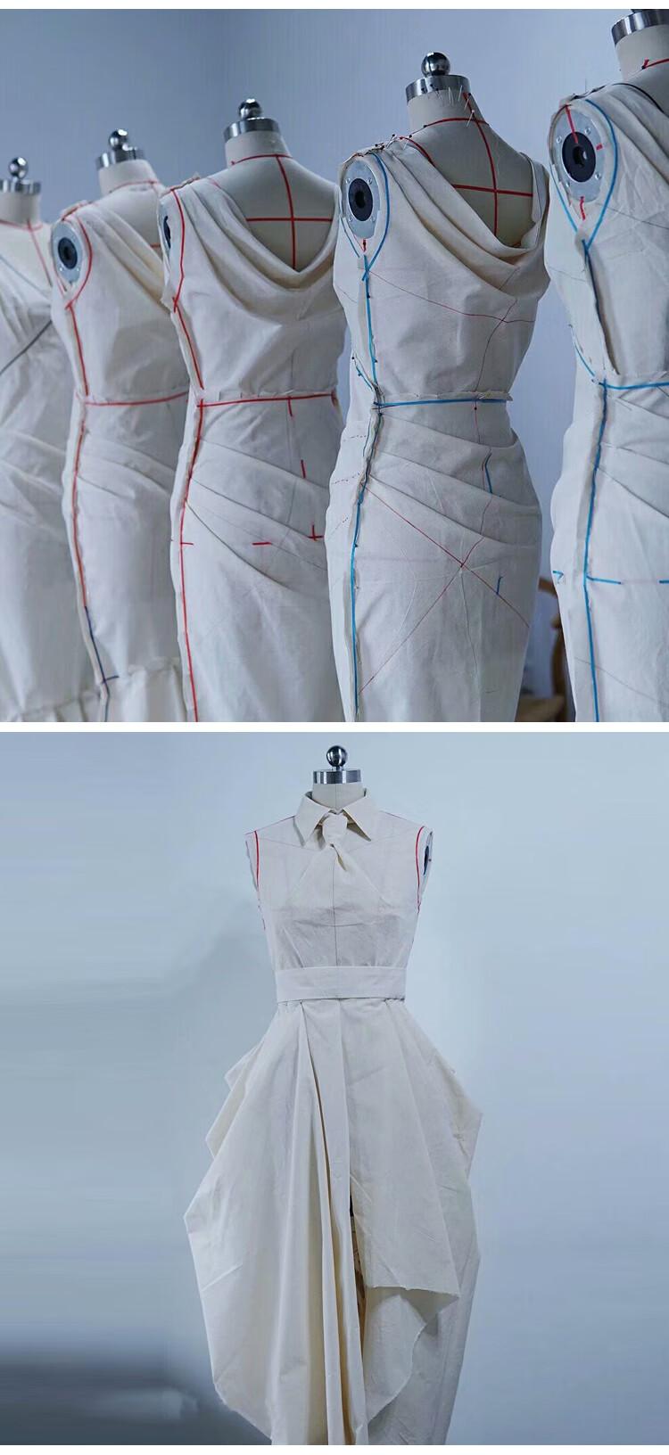 建智立裁人台 立体裁剪布料立裁白胚布白坯布服装设计布料涤棉样衣