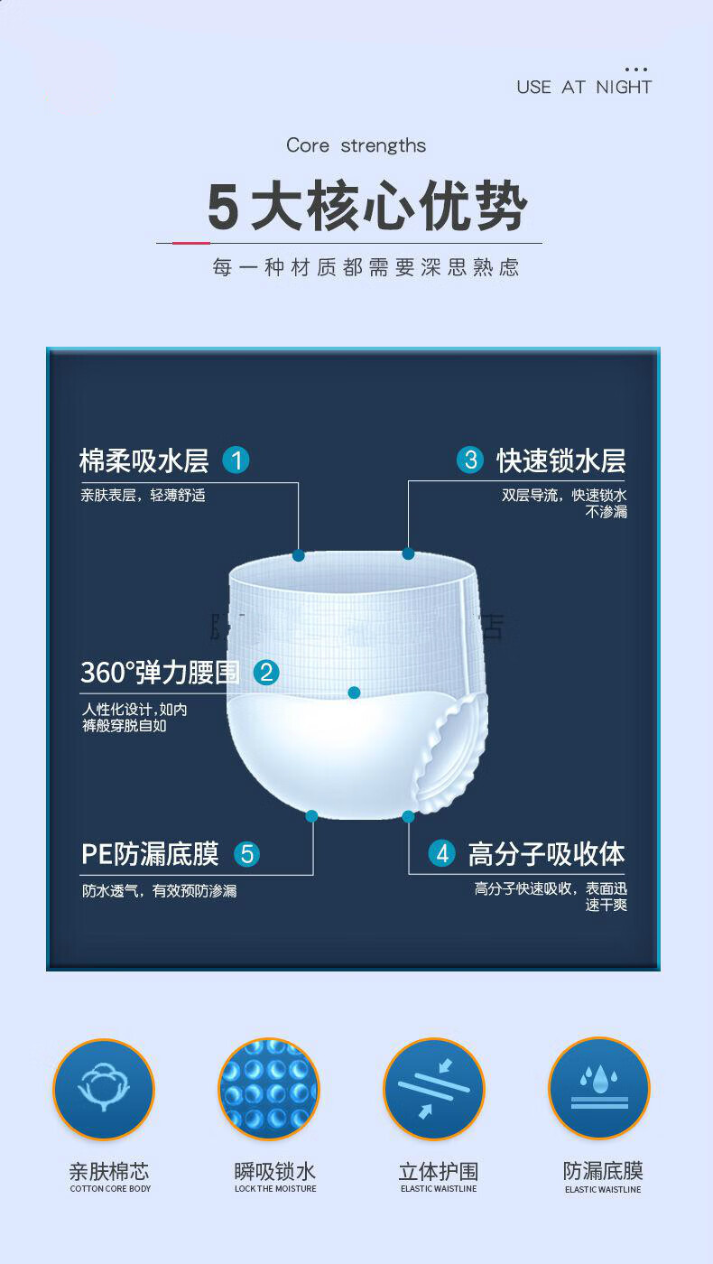 成人拉拉裤内裤式纸尿裤老年人尿不湿裤成年人纸尿裤xl码51片2648尺