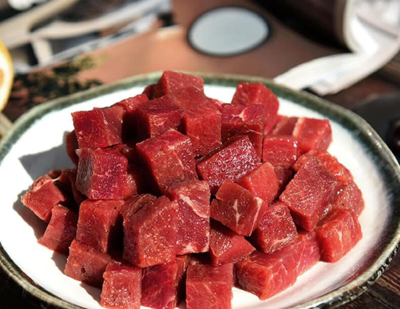 黑椒牛肉粒冷冻生鲜牛肉粒菲力牛排块烧烤食材腾旺纳跃黑椒牛肉粒800g