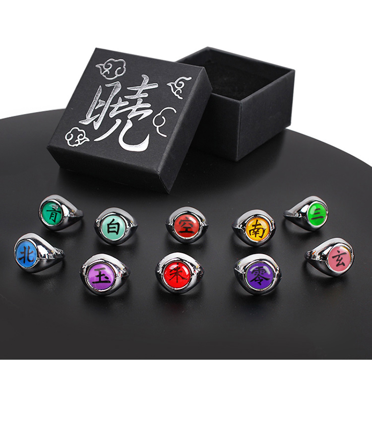 火影周边忍者戒指 晓组织写轮眼 宇智波鼬cos指环动漫周边戒指 北