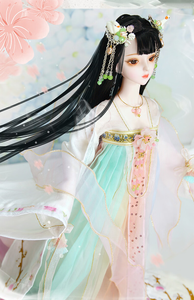 百创纪元礼品德必胜bjd古风娃娃真衣服可动娃娃60厘米儿童玩具谷雨开