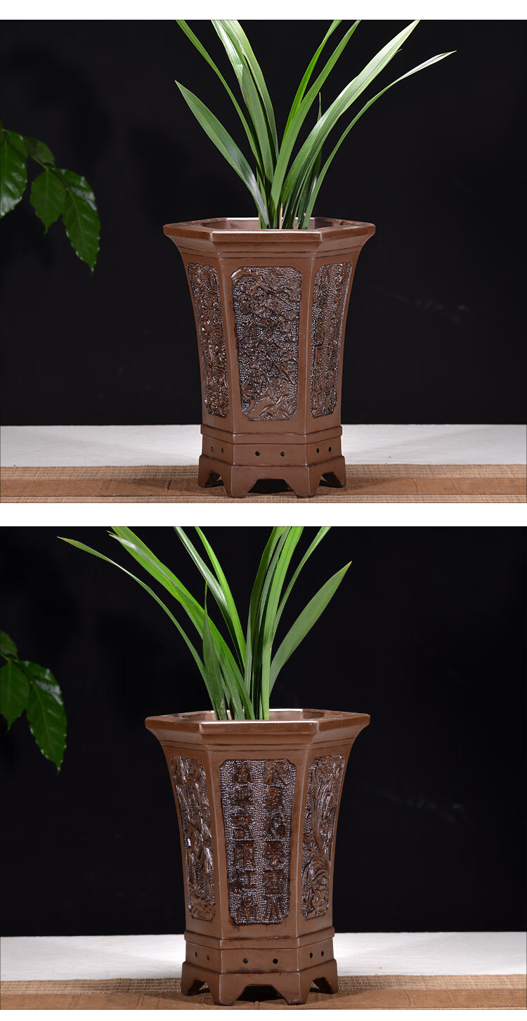 花盆陶瓷花盆大号紫砂花盆仿古花盆兰花花盆绿萝花盆室内花卉盆栽深