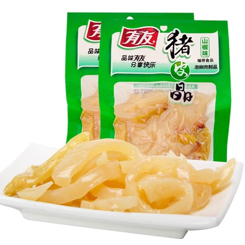 重庆特产有友猪皮晶散称独立小包装有友山椒猪皮晶泡椒味香辣90g大袋