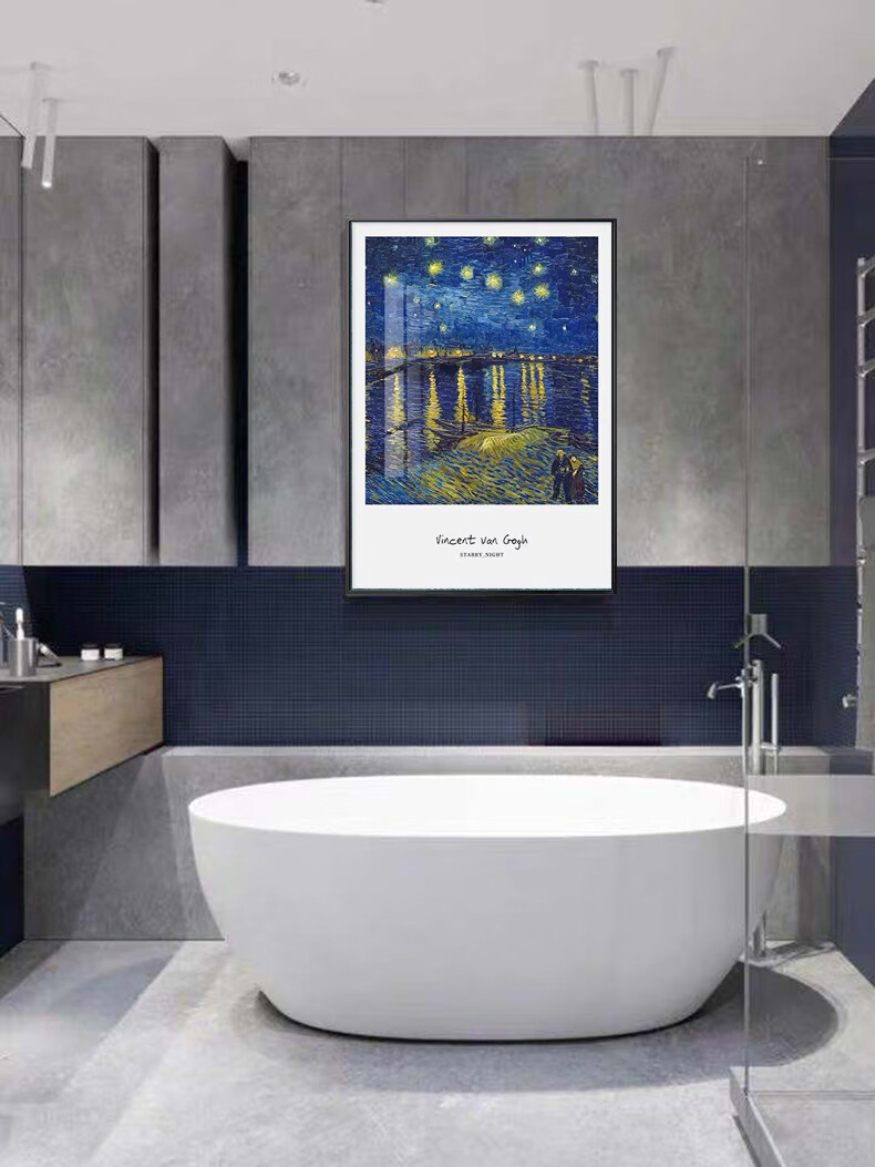 酒店洗手间门口外墙上壁画b款鸢尾花80110cm支持上门安装高清艺术微喷