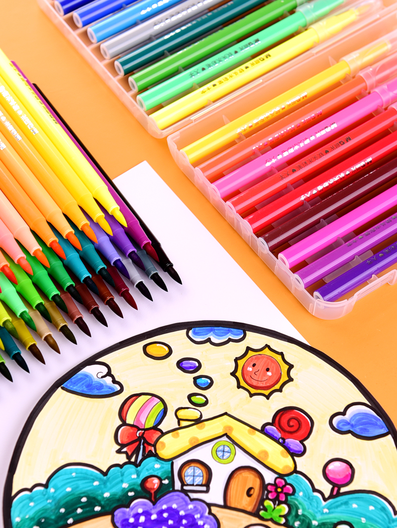 晨光软头水彩笔套装儿童幼儿园小学生宝宝用48色36色