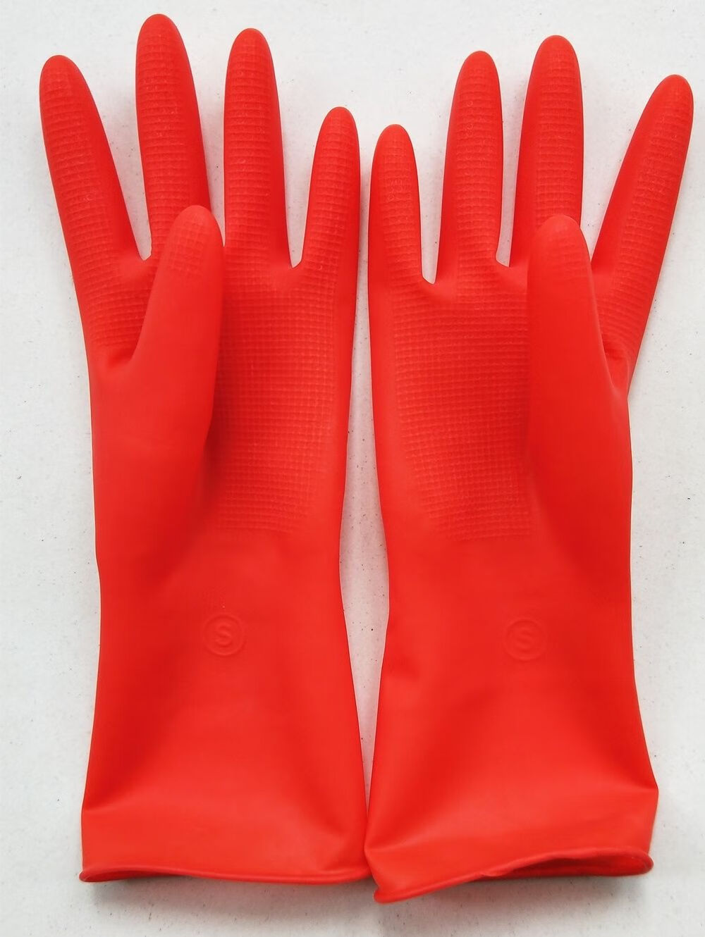 迷你手套贴手紧手短款乳胶胶皮家务洗碗橡胶洗衣牛筋防水 红色5双 中