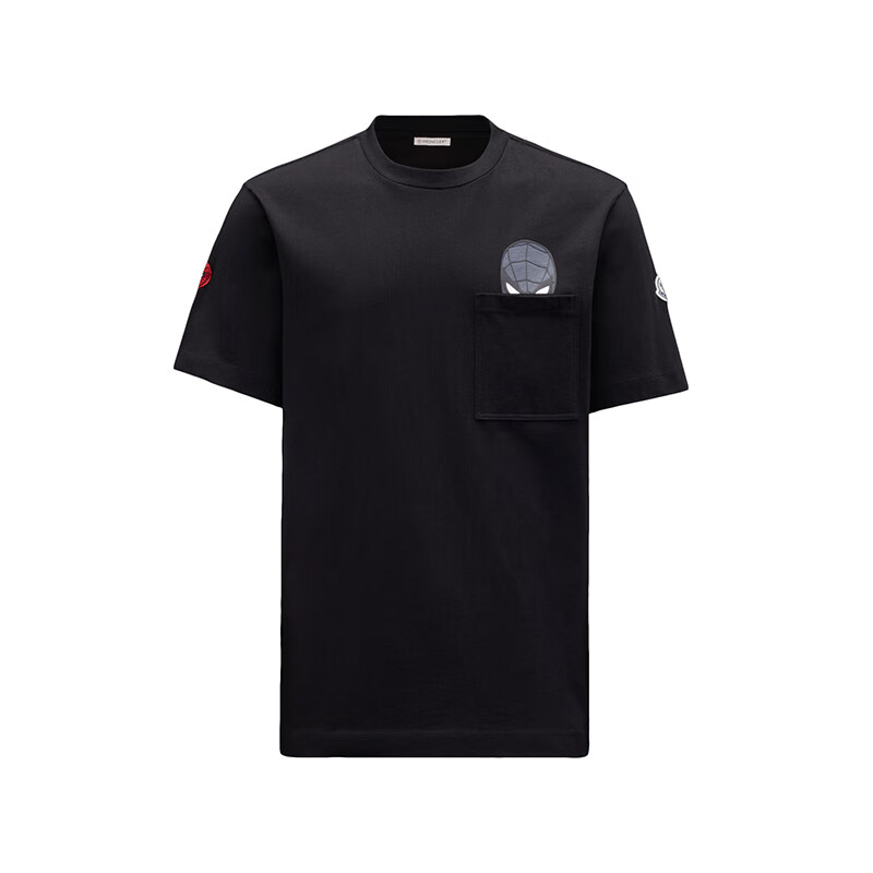 22年秋冬新款 男士黑色纯棉蜘蛛侠标志短袖t恤h20918c000058390t999
