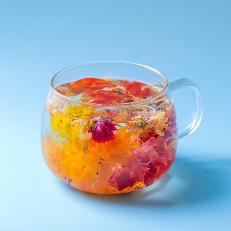 霄青竹百花茶龙珠球形工艺开花茶百合茉莉玫瑰菊花千日红多种花搭配