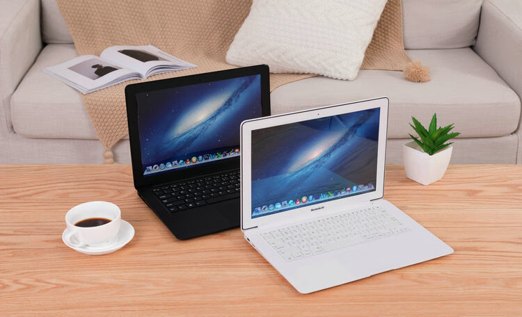 适用于仿苹果款笔记本模型机仿真电脑模型银色彩屏款 银色黑屏款