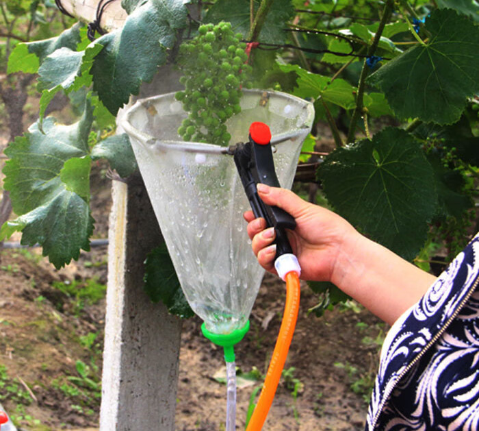 农用葡萄膨果药液水回流浸果器套袋催红膨大雾化喷头圆形袋子手柄喷头