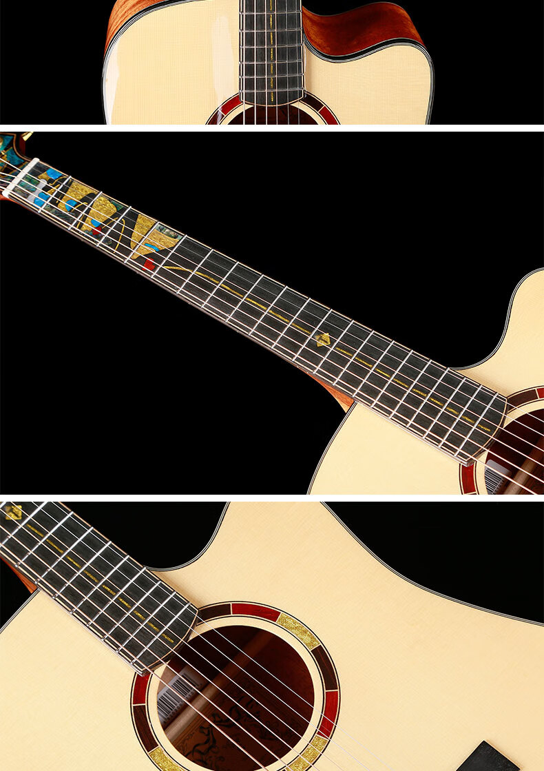 升级款虎牌吉他高端达晖侠tigerrogen虎牌山路民谣单板吉他电箱琴初学