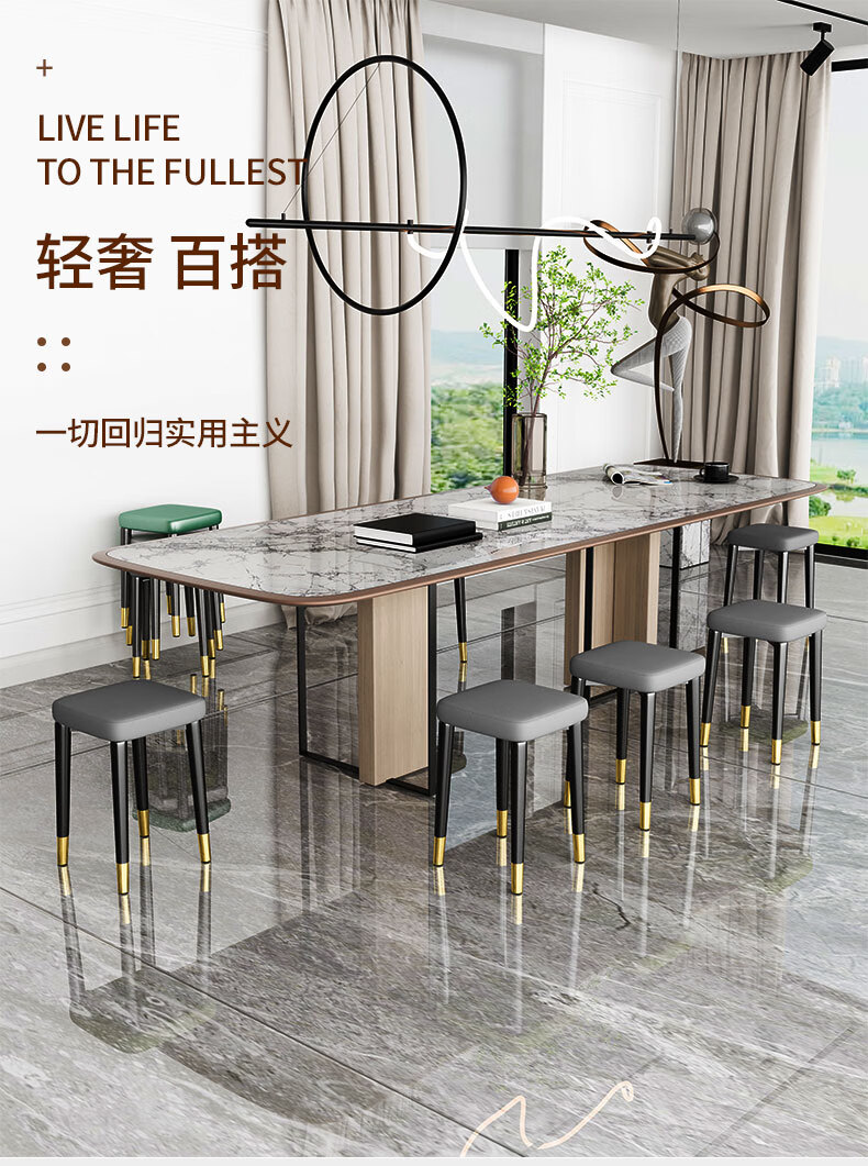 简座凳子家用小凳子板凳家用简约现代矮凳轻奢椅子可叠放客厅创意方凳 金腿浅灰色科技布款