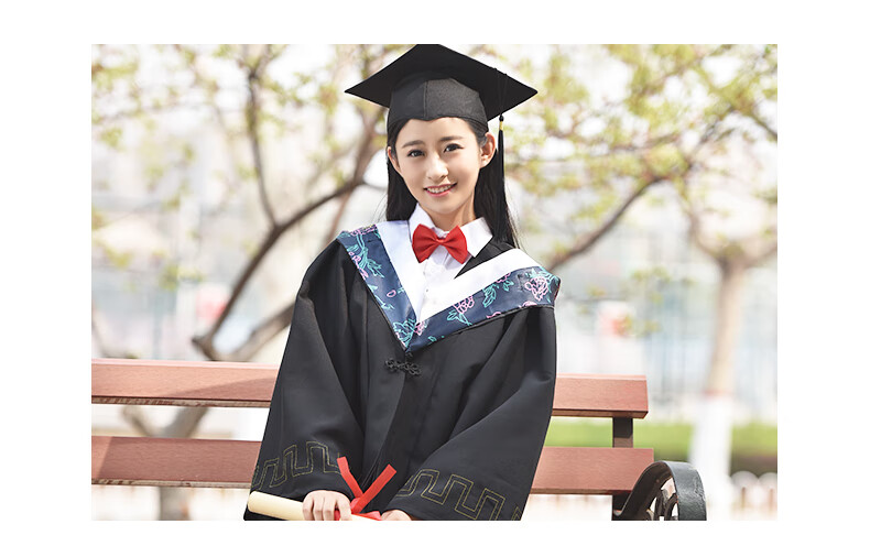 飞洛星 学士服毕业礼服文科工科中大学生硕博士学位服成人毕业演出照