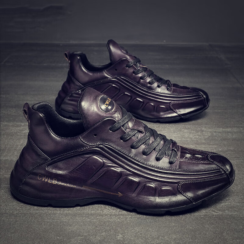 adeniti 高档奢侈品大牌男鞋老爹鞋男真皮欧洲站内增高春季新款潮牌