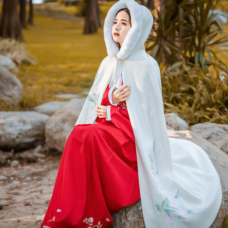 2020新款汉服斗篷女冬长款披风改良日常学生古装仙女中国风汉元素579
