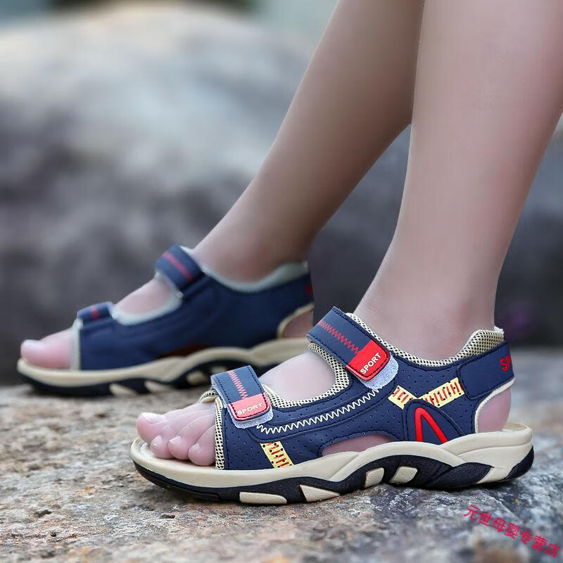 disney迪士尼男童凉鞋新款韩版中大童学生软底防滑男孩儿童沙滩鞋童鞋