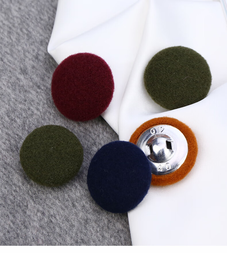 双面羊绒毛呢包布纽扣圆形儿童大衣风衣开衫裙子韩版女装外套扣子3