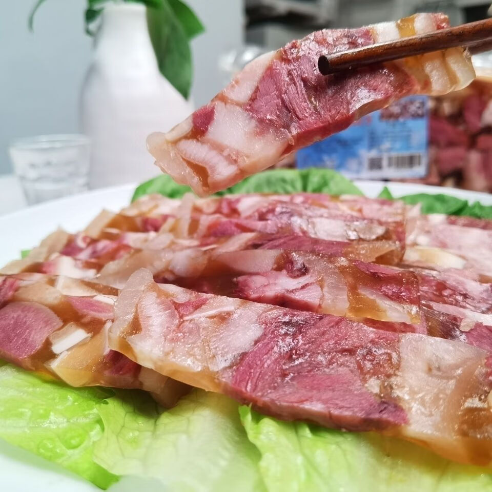 東北豬頭燜子豬皮凍豬頭肉皮凍即食涼菜下酒菜東北特色風味 2袋共770g