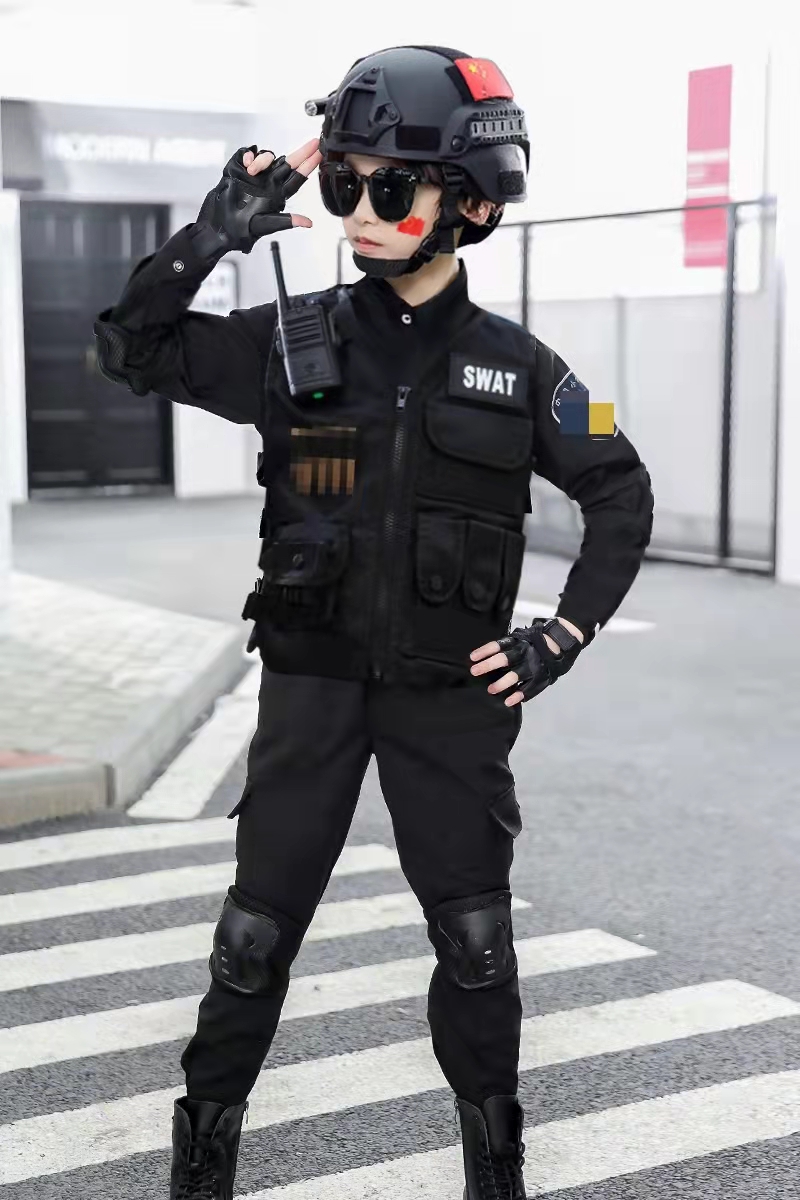 儿童特警迷彩服 儿童军装 儿童警察服特警衣服装备全套服装警官服警察