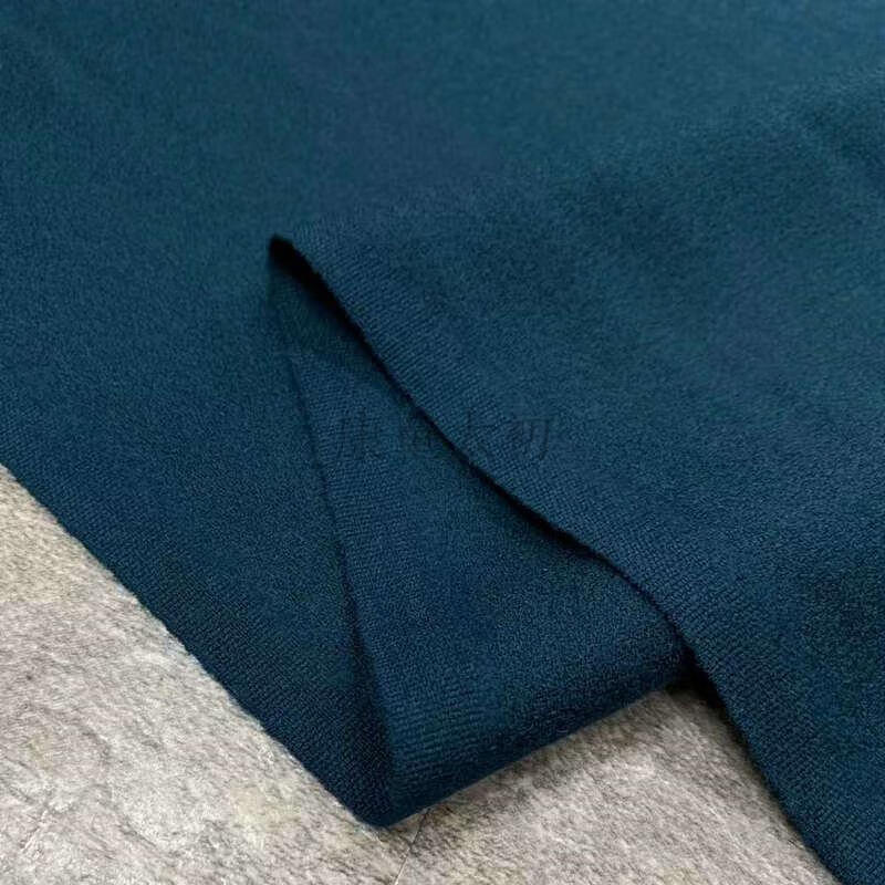 美利奴羊毛弹力绉纱面料新品纯色精纺全毛垂坠高定西装连衣裙布料暗红