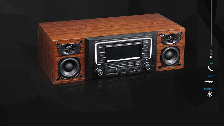 车载cd机改家用 大众汽车cd机改家用组合音响 发烧版 黄色木纹成品