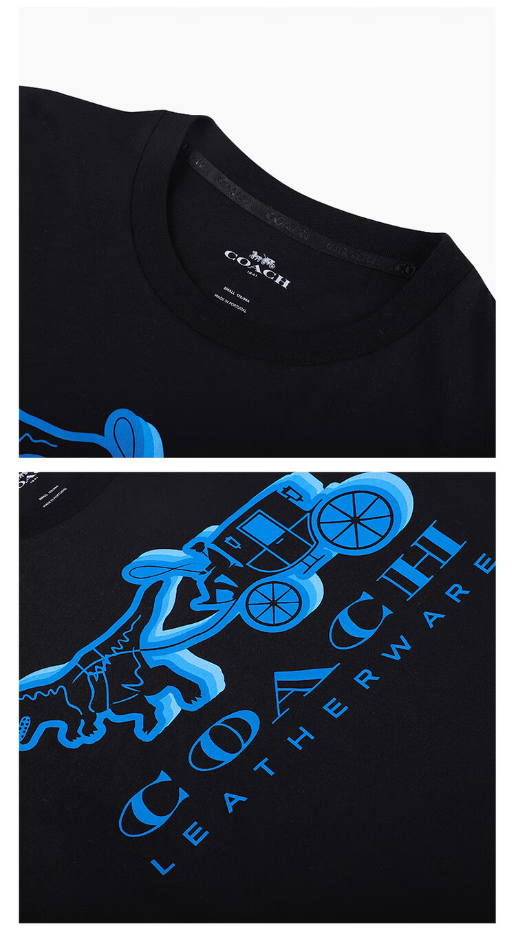 coach/蔻驰 新品男士印花logo图案短袖t恤 白色 m【图片 价格 品牌