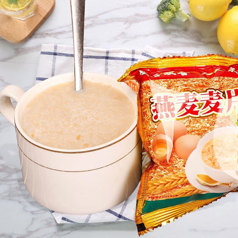 金妹人人欢喜燕麦片480g袋冲饮营养早餐即食牛奶麦片袋装16小袋原味