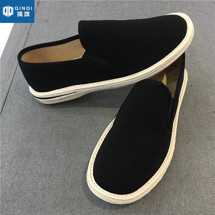 黑色经典宽版圆头布鞋男透气舒适男鞋c8典雅黑色1903棉偏小一码38