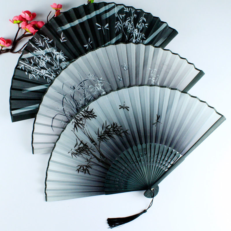 万代六一儿童节礼物520扇子折扇夏季男女古风樱花折扇子古典跳舞扇