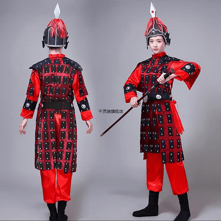 盔甲古装将军儿童汉服演出女童花木兰古代士兵服装中国