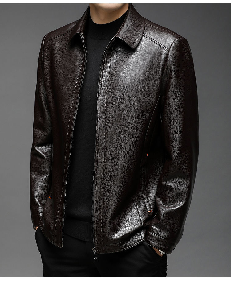 特价捡漏恒源祥品牌高端男装头层小牛皮海宁男士真皮皮衣男装皮夹克