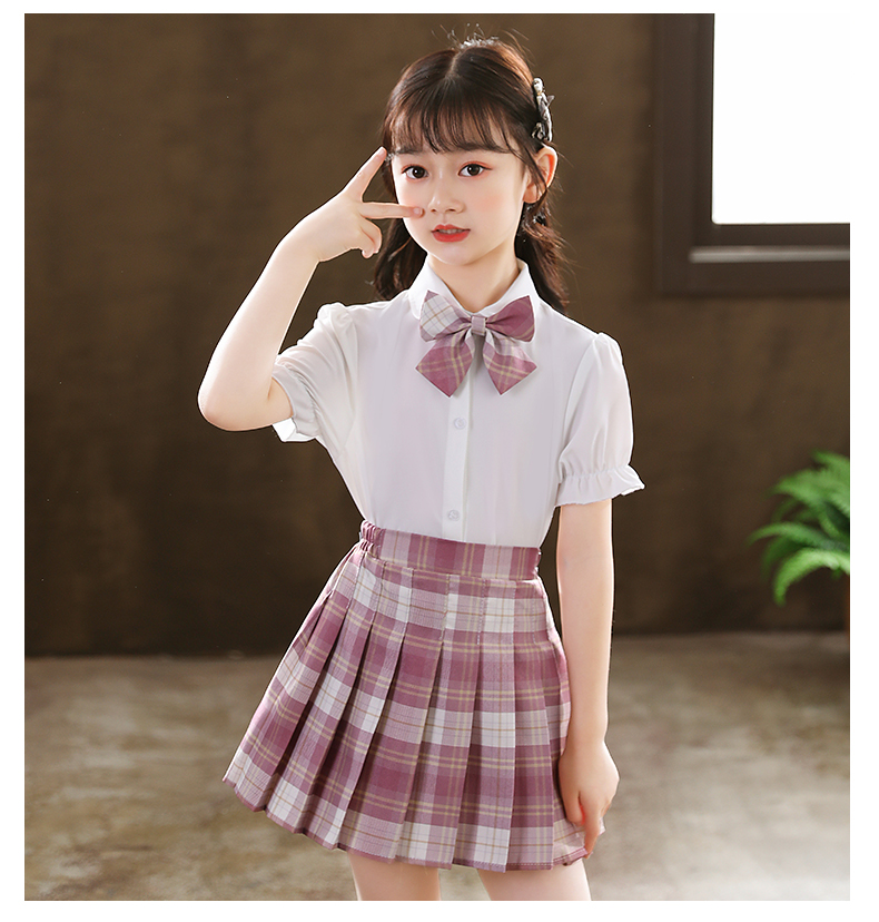 迪士尼品牌童装女童jk套装连衣裙小学生夏装公主裙短袖套裙儿童学院风