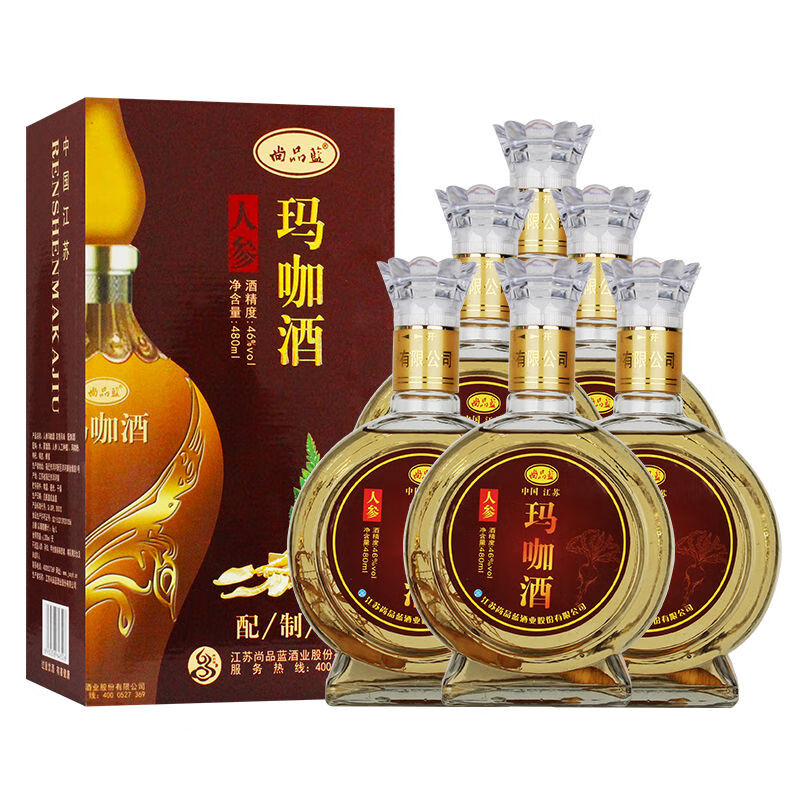 人参玛咖酒480ml46度整箱特惠白酒酒水滋补养生酒买三三整箱装