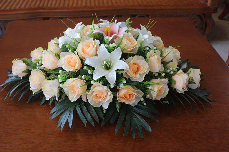 仿真台花长形会议桌花迎宾台接待台前台茶几摆放装饰花艺塑料假花t 90