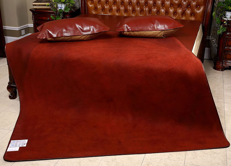 整张头层水牛皮凉席牛皮席子真皮彩绘软硬清水席18米三件套定做18斤