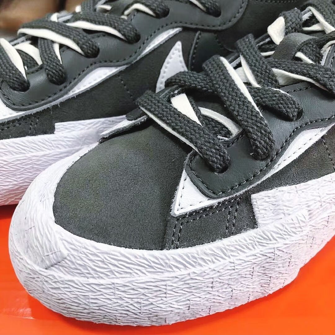 blazer开拓者低帮板鞋男女情侣sacai白灰绿白橙色酒红泼墨星空鞋sacai