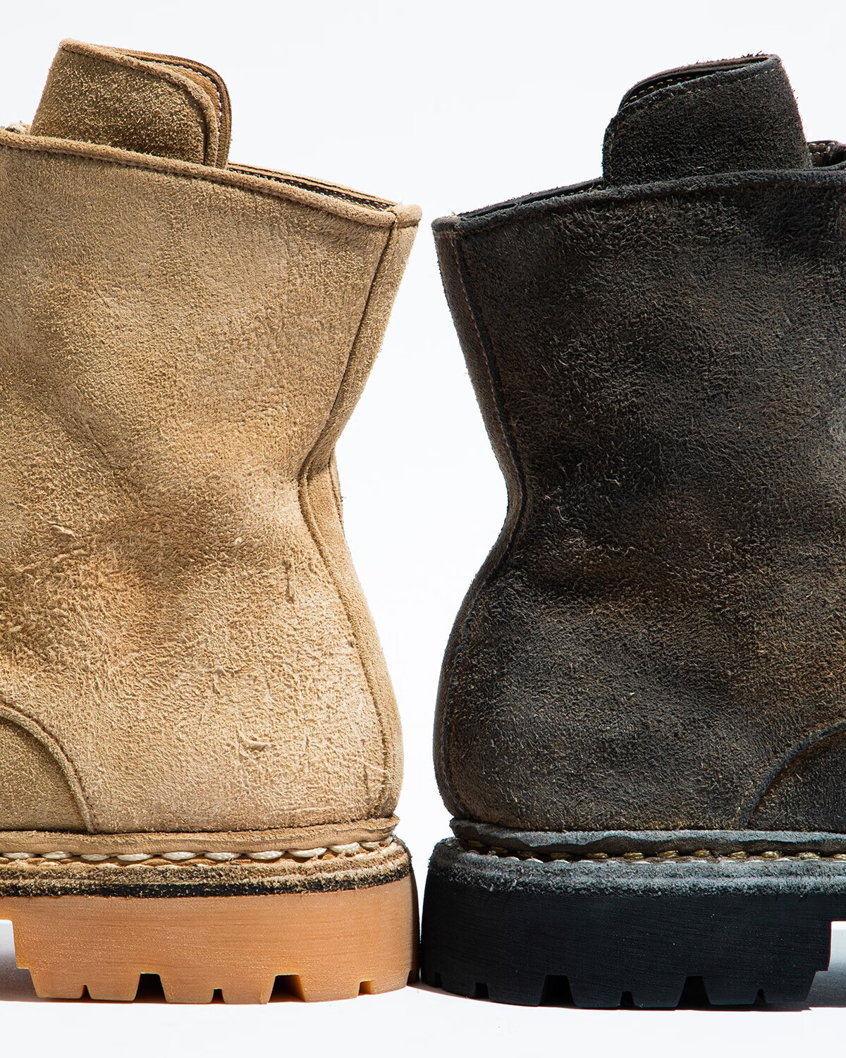 鹿皮男靴 短筒做旧复古马丁靴切尔西男士登山短靴 卡其色 41.5 25.