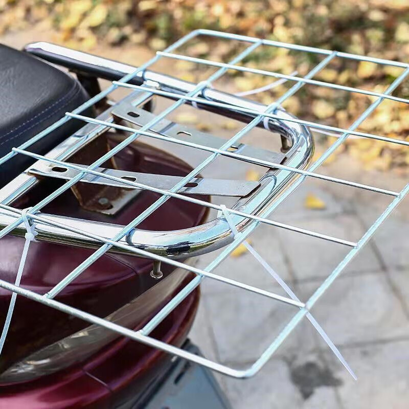 外卖箱子托架外卖架子固定箱托电车后座保温箱子托架网片铁座货架支架