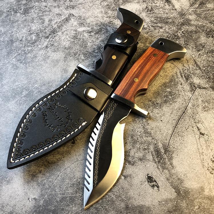 尼泊尔真刀 d2钢户外小刀尼泊尔随身军工刀特战防身刀高硬度求生刀 木