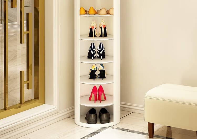 三角形鞋柜 旋转鞋柜家用门口360度收纳神器省空间简易鞋架进门立式小